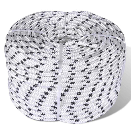 Vidaxl Boat Rope spleciony 10 mm 250 m poliestrowy biały