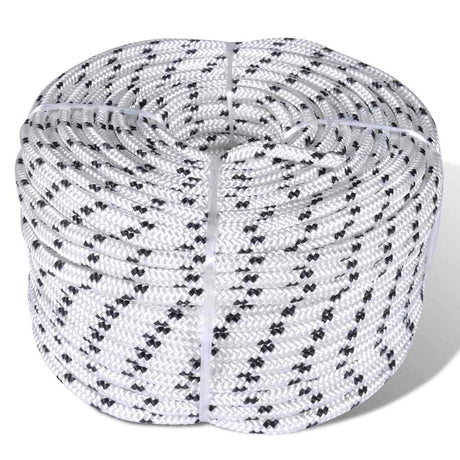Vidaxl Boat Rope pleciony 12 mm 250 m poliestrowy biały