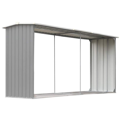 Vidaxl Firewood Shed 330x92x153 cm ocynkowana stalowa szarość