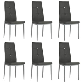 Vidaxl eetkamerstoelen 6 st kunstleer grijs