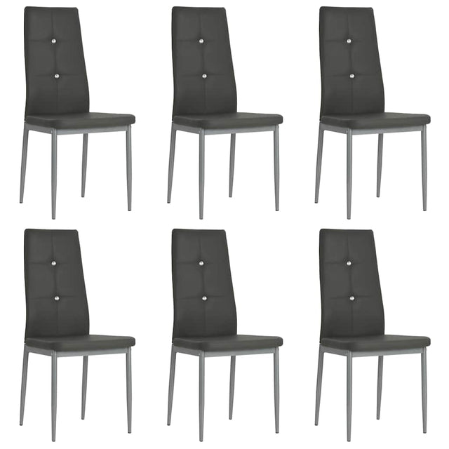 Vidaxl eetkamerstoelen 6 st kunstleer grijs