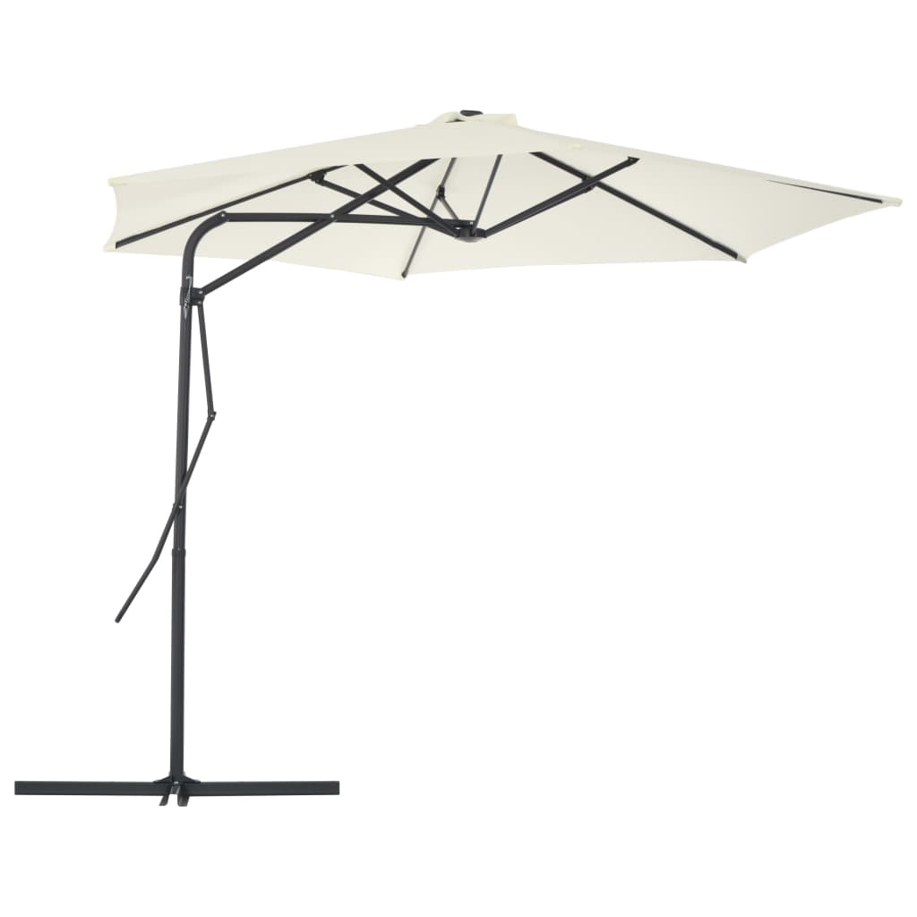 Vidaxl Parasol ze stalowym biegunem 300 cm -kolanowym