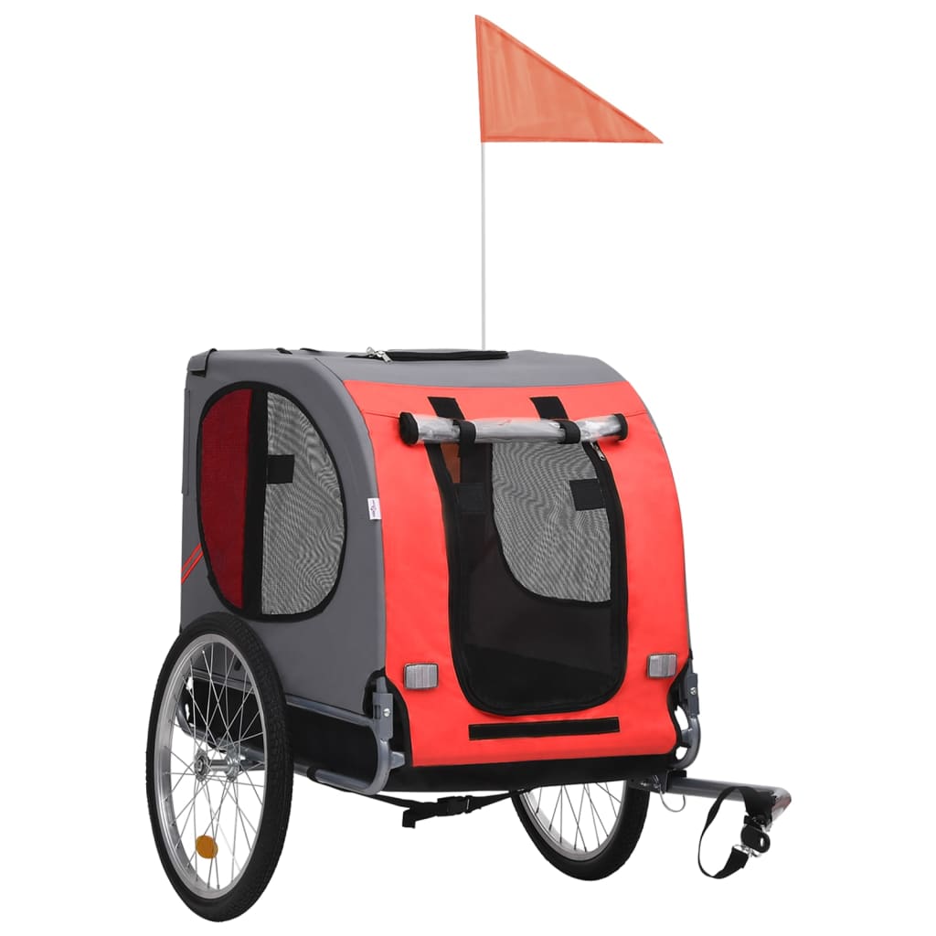 Vidaxl Dog Bike Trailer Red and Black