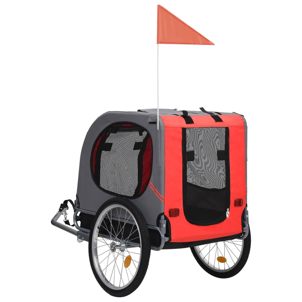 Vidaxl Dog Bike Trailer Red and Black