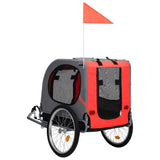 Vidaxl Dog Bike Trailer Red and Black