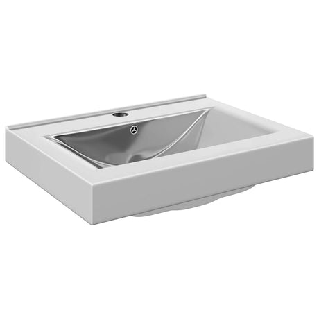 Vidaxl Washbasin z lądowaniem 60x46x16 cm ceramiczny srebrny w kolorze