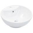 Vidaxl Washbasin z lądowaniem 46,5x18 cm ceramiczna biała