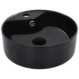 Vidaxl Washbasin z lądowaniem 36x13 cm ceramiczna czarna
