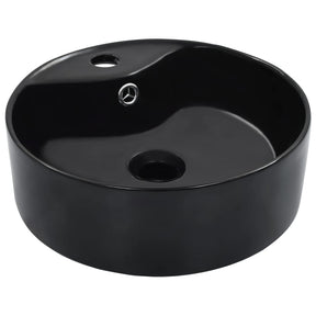 Vidaxl Washbasin z lądowaniem 36x13 cm ceramiczna czarna