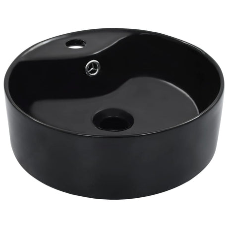 Vidaxl Washbasin z lądowaniem 36x13 cm ceramiczna czarna