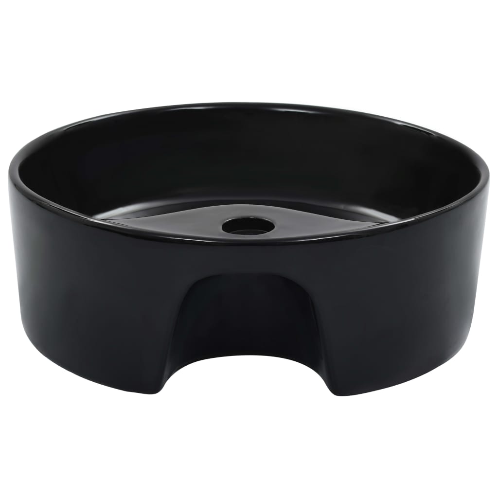 Vidaxl Washbasin z lądowaniem 36x13 cm ceramiczna czarna