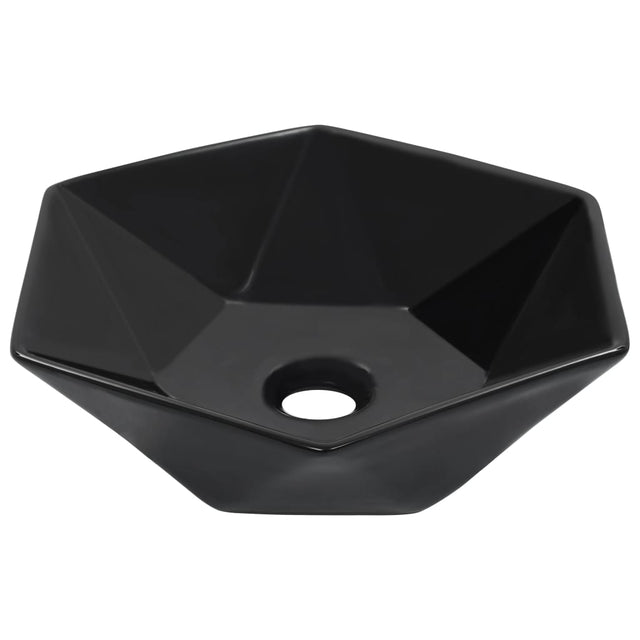 Vidaxl Washbasin 41x36.5x12 cm ceramiczna czarna