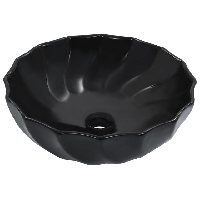 Vidaxl Washbasin 46x17 cm ceramiczna czarna