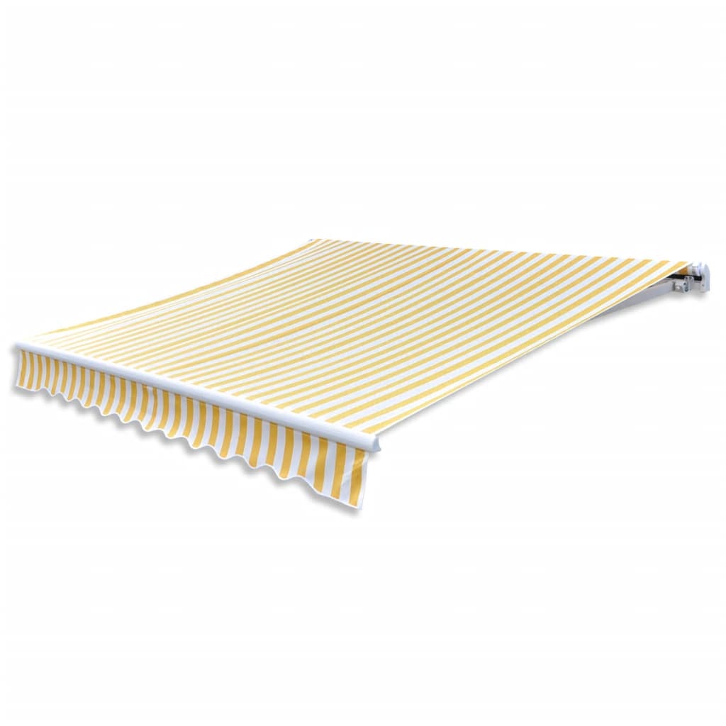 Vidaxl luifel Motorized Extenble 400 cm żółty biały
