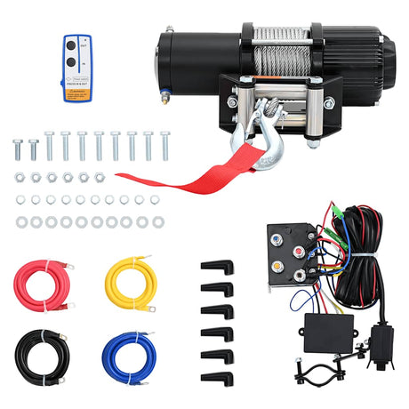 Vidaxl Lieer Electric 12 V 4500 funtów 2,040 kg z zdalnym sterowaniem
