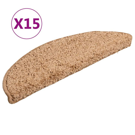 Maty schodowe Vidaxx 15 szt. 56x17x3 cm beżowe półokrągłe