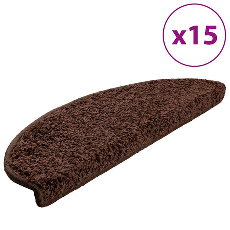 VidaXL Maty schodowe 15 szt. 65x21x4 cm brązowe półokrągłe duże