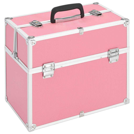 Vidaxl Makeup Suitcase 38x23x34 cm aluminiowy róż aluminiowy