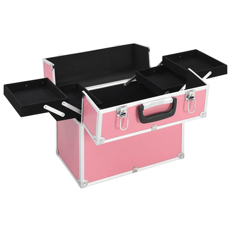 Vidaxl Makeup Suitcase 38x23x34 cm aluminiowy róż aluminiowy