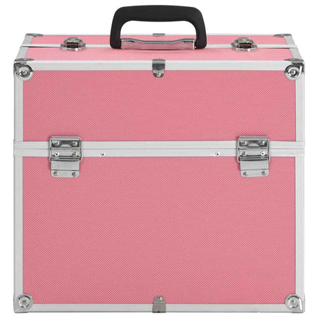 Vidaxl Makeup Suitcase 38x23x34 cm aluminiowy róż aluminiowy