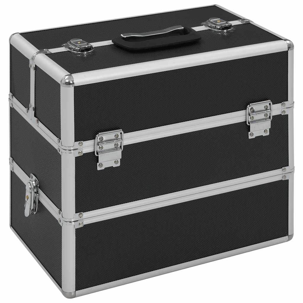 Vidaxl Makeup Suitcase 37x24x35 cm aluminiowa czarna