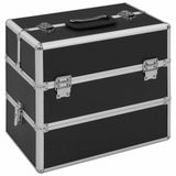 Vidaxl Makeup Suitcase 37x24x35 cm aluminiowa czarna