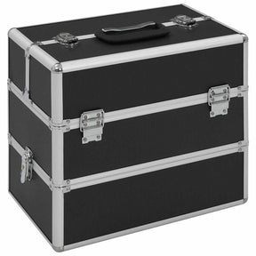 Vidaxl Makeup Suitcase 37x24x35 cm aluminiowa czarna