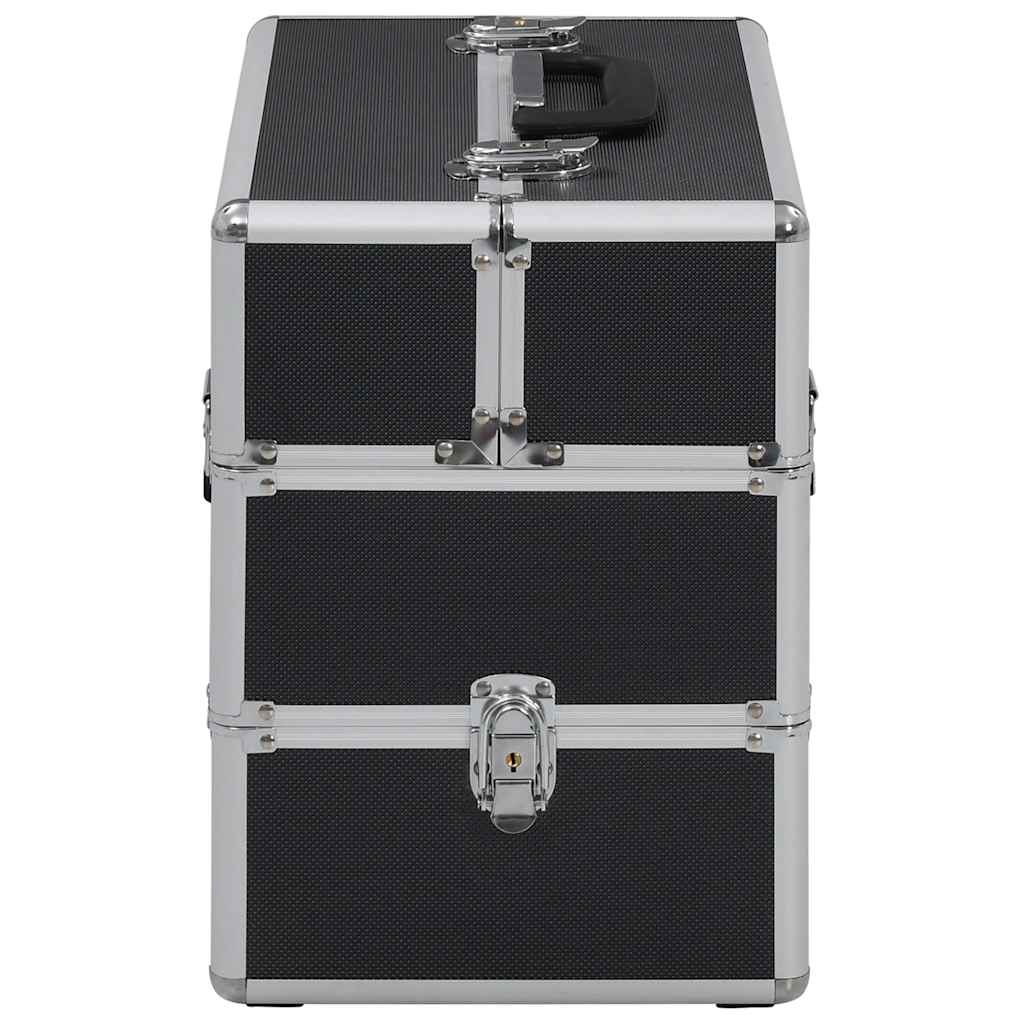 Vidaxl Makeup Suitcase 37x24x35 cm aluminiowa czarna