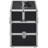 Vidaxl Makeup Suitcase 37x24x35 cm aluminiowa czarna
