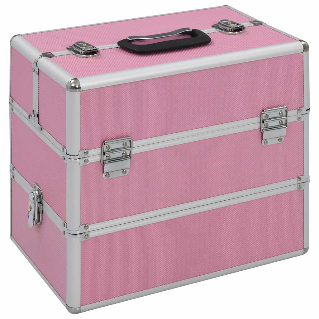 Vidaxl Makeup Suitcase 37x24x35 cm aluminiowy różowy