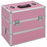 Vidaxl Makeup Suitcase 37x24x35 cm aluminiowy różowy