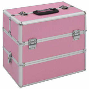 Vidaxl Makeup Suitcase 37x24x35 cm aluminiowy różowy