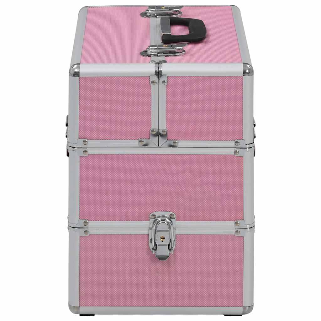 Vidaxl Makeup Suitcase 37x24x35 cm aluminiowy różowy