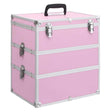 Vidaxl Makeup Suitcase 37x24x40 cm aluminiowy różowy