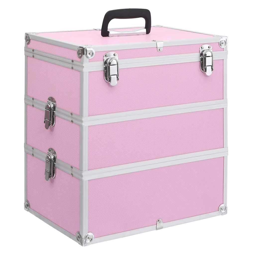Vidaxl Makeup Suitcase 37x24x40 cm aluminiowy różowy