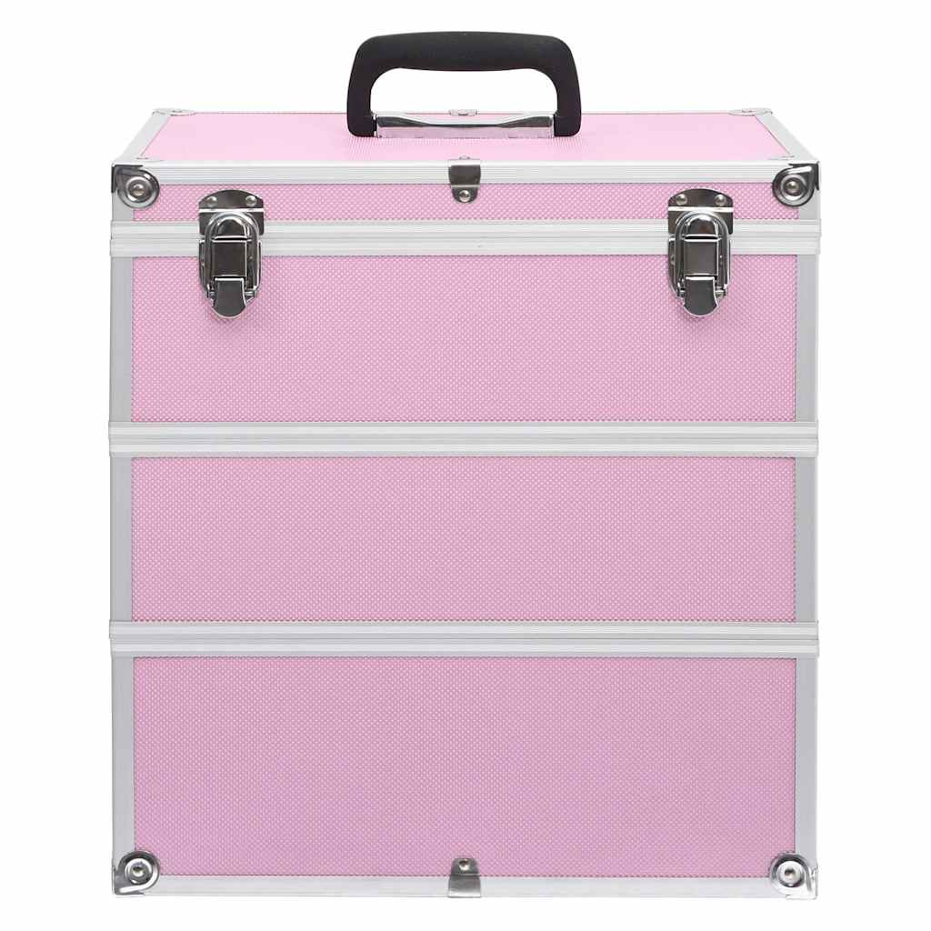 Vidaxl Makeup Suitcase 37x24x40 cm aluminiowy różowy