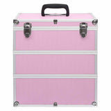 Vidaxl Makeup Suitcase 37x24x40 cm aluminiowy różowy
