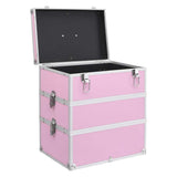 Vidaxl Makeup Suitcase 37x24x40 cm aluminiowy różowy