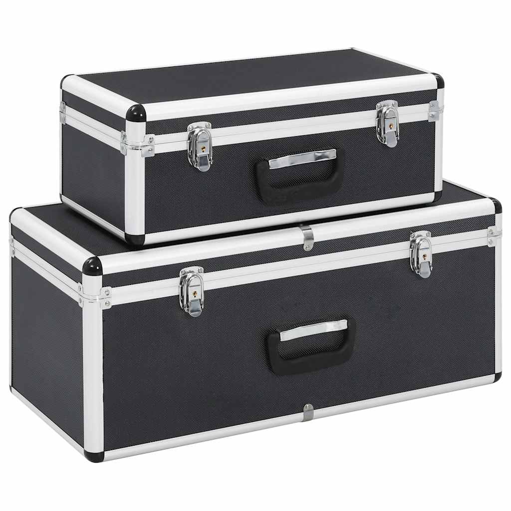 Vidaxl Storage Case 2 St Aluminium Black