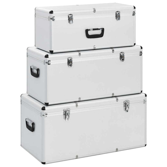 Vidaxl Storage Bockets 3 St Aluminiowy srebrny kolor