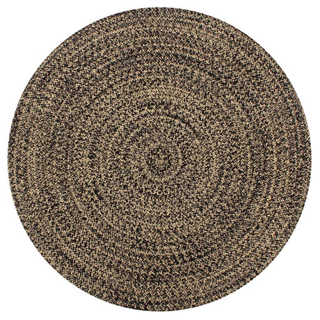 Vidaxl Rug ręcznie robiony 90 cm juty czarny i naturalny