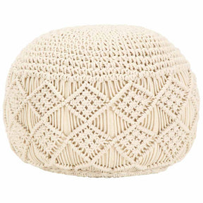 Vidaxl poef macramé handgemaakt 45x30 cm katoen