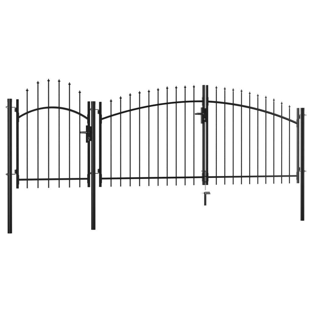 VidaXL Brama 2x4 m, stalowa, czarna