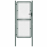 Vidaxl tuinpoort staal 100x200 cm groen