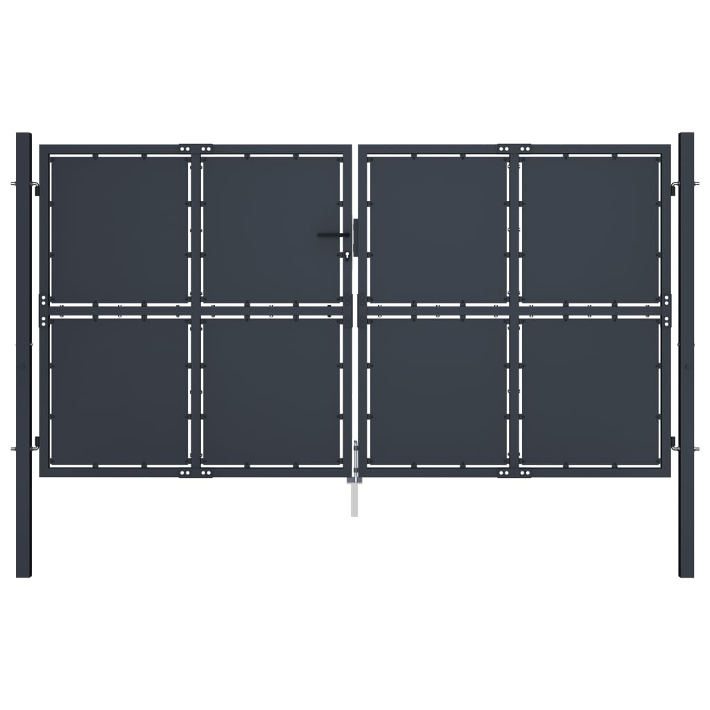 Brama VidaXL 300x125 cm stal antracytowa