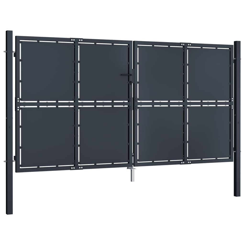 Brama VidaXL 300x125 cm stal antracytowa