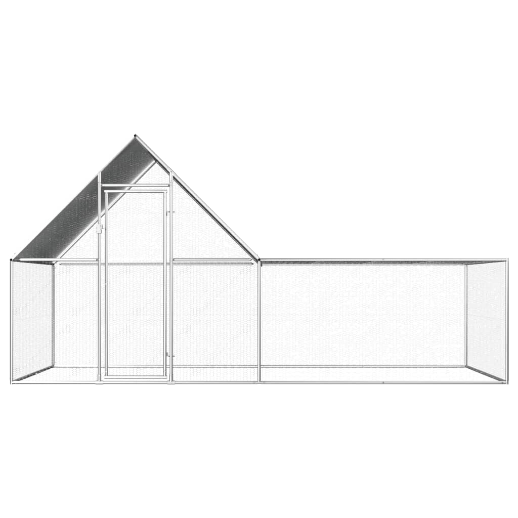 Vidaxl Chicken Run 4x2x2 M ocynkowana stal
