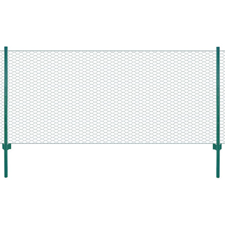 Vidaxl Wire Mesh FET z słupkami 25x1 m stalowa zielona