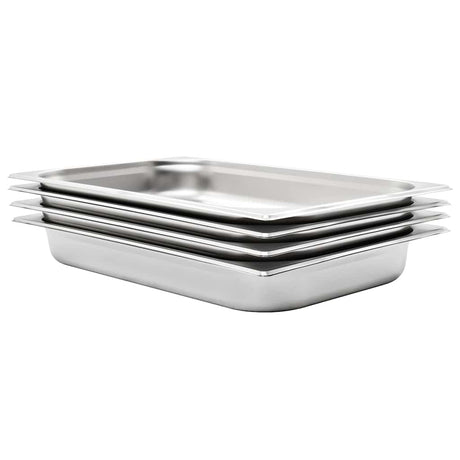 Vidaxl gastronormbakken 4 szt. Gn 1 1 65 mm stal nierdzewna