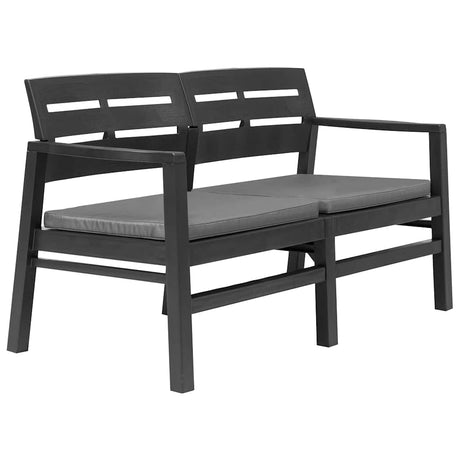 Vidaxl tuinbank 2-zits met kussens 133 cm kunststof antraciet